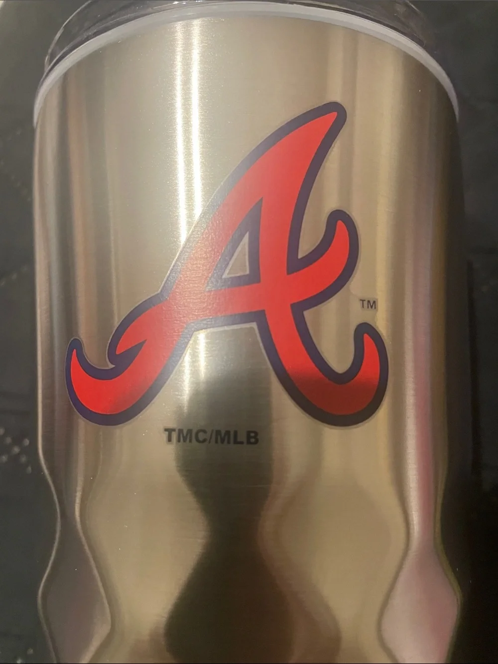 MLB Atlanta Braves Silver Tumbler with Red Logo